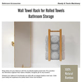 Wall Towel Rack for Rolled Towels Bathroom Storage