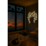 LED Angel Wing Metal Wall Art Wrought Iron Wings Sculpture Fairy Lights