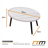 Oval Coffee Table Mid Century Modern Minimalist Display