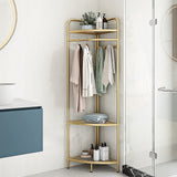 Corner Gold Clothing Rack – Stylish Clothes Storage Stand for Bedroom & Wardrobe
