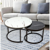 Coffee Table Round Marble Design Nesting Side Furniture