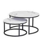 Coffee Table Round Marble Design Nesting Side Furniture