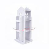 Rotating Bookcase Bookshelf Kid's Book Organiser Rack Wooden Castle Display Shelf