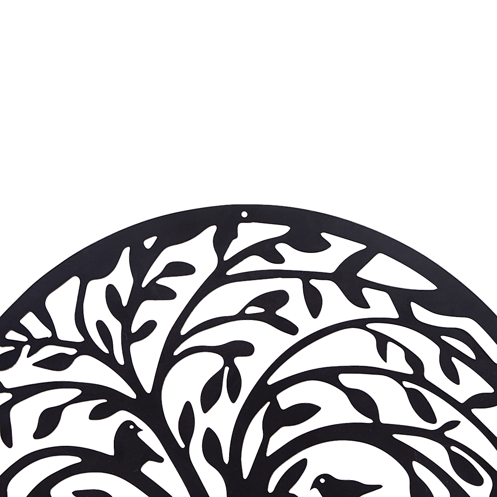 60cm Tree Of Life And Birds Round Metal Wall Garden Art Sculpture For Outdoor Decor