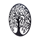 60cm Tree of Life & Birds Round Metal Wall Garden Art Sculpture