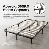 Metal Bed Frame for Double Mattress – Black Powder-Coated Steel Base