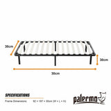 Metal Bed Frame for Single Mattress – Black Powder-Coated Steel Base