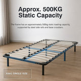 Metal Bed Frame for King Single Mattress – Black Powder-Coated Steel Base