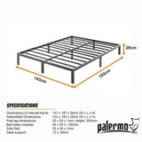 Double Full Metal Bed Frame Base – Sturdy Steel Bed Base for Australian Mattress