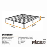 King Full Metal Bed Frame Base – Sturdy Steel Bed Base for Australian Mattress