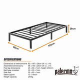 Metal Bed Frame – Heavy-Duty Steel Base for Single Mattress