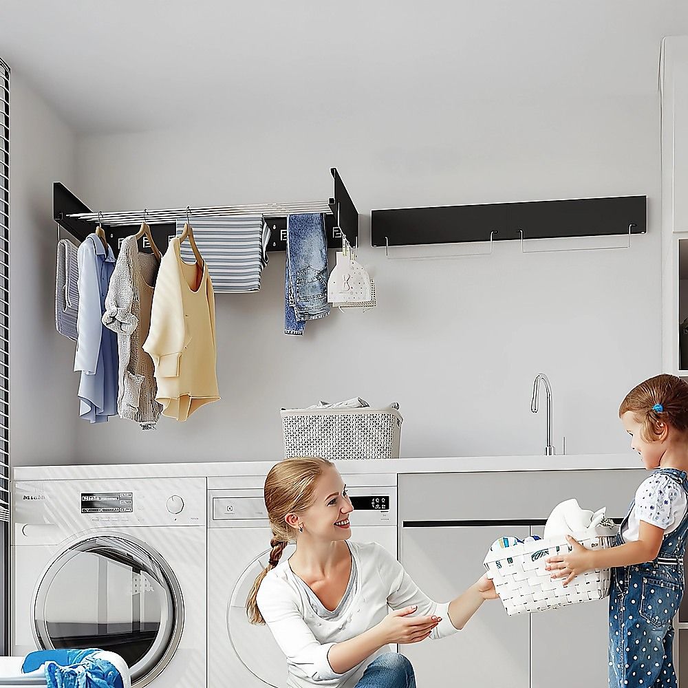 Collapsible Laundry Drying Rack – Wall Mounted Clothes Airer for Indoor or Outdoor