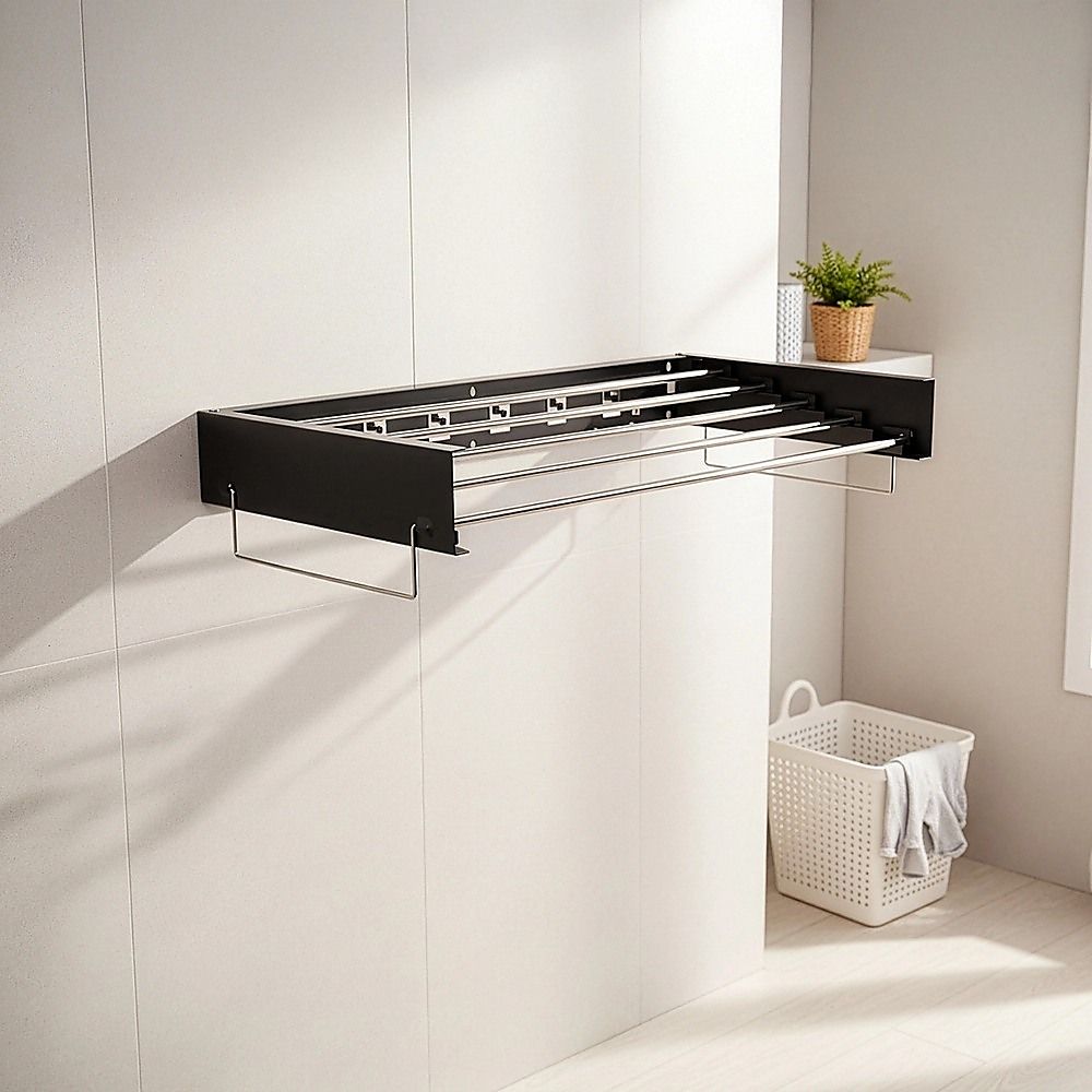 Collapsible Laundry Drying Rack – Wall Mounted Clothes Airer for Indoor or Outdoor
