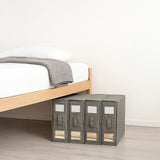 4PCS Foldable Bed Sheet Set Organizer Fabric Storage Bins with Handle Storage Box
