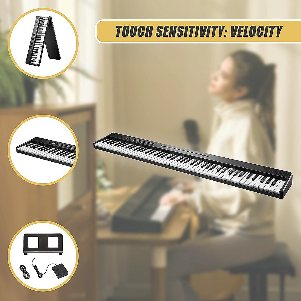 Folding Digital Piano 88 Key Velocity-Sensitive + Carry Case Pedal