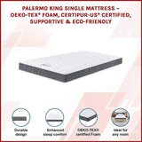 King Single Memory Foam Mattress – OEKO-TEX® Textile & CertiPUR-US® Certified Foam