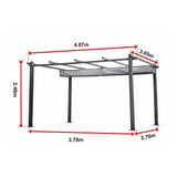 3x4M Aluminium Pergola Marquee with Retractable Roof – Garden Canopy