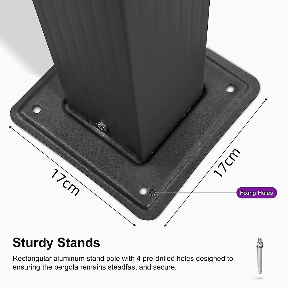3x4M Aluminium Pergola Marquee with Retractable Roof – Garden Canopy
