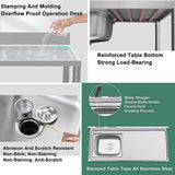 Freestanding Stainless Steel Kitchen Sink 120x50x79cm – Commercial Utility Wash Basin