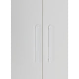3 Door White Wardrobe – White Handles, Hanging Rail & Shelves