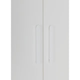 3 Door White Wardrobe – White Handles, Hanging Rail & Shelves