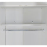 3 Door White Wardrobe – Black Handles, Hanging Rail & Shelves