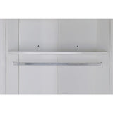 4 Door White Wardrobe Cabinet – Hanging Rail, Shelves & Gold Handles
