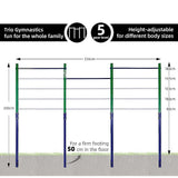 Triple Outdoor Pull-Up Bar – Height Adjustable Gymnastics & Fitness Bar