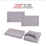 Double Bed Sheet Set – 1800 Series Microfiber, Deep Pocket, Soft & Breathable, Grey