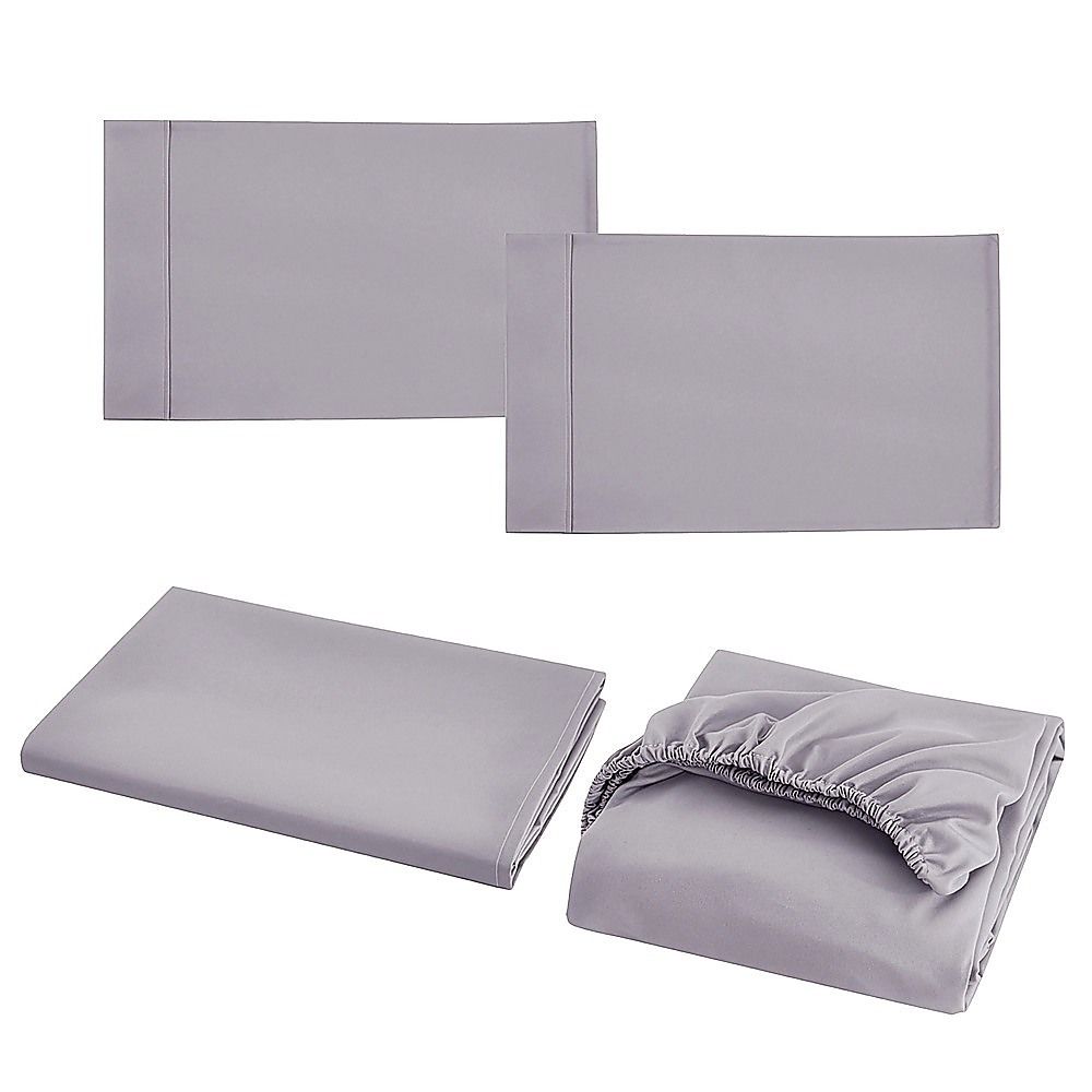 Queen Bed Sheet Set – 1800 Series Microfiber, Deep Pocket, Soft & Breathable, Grey