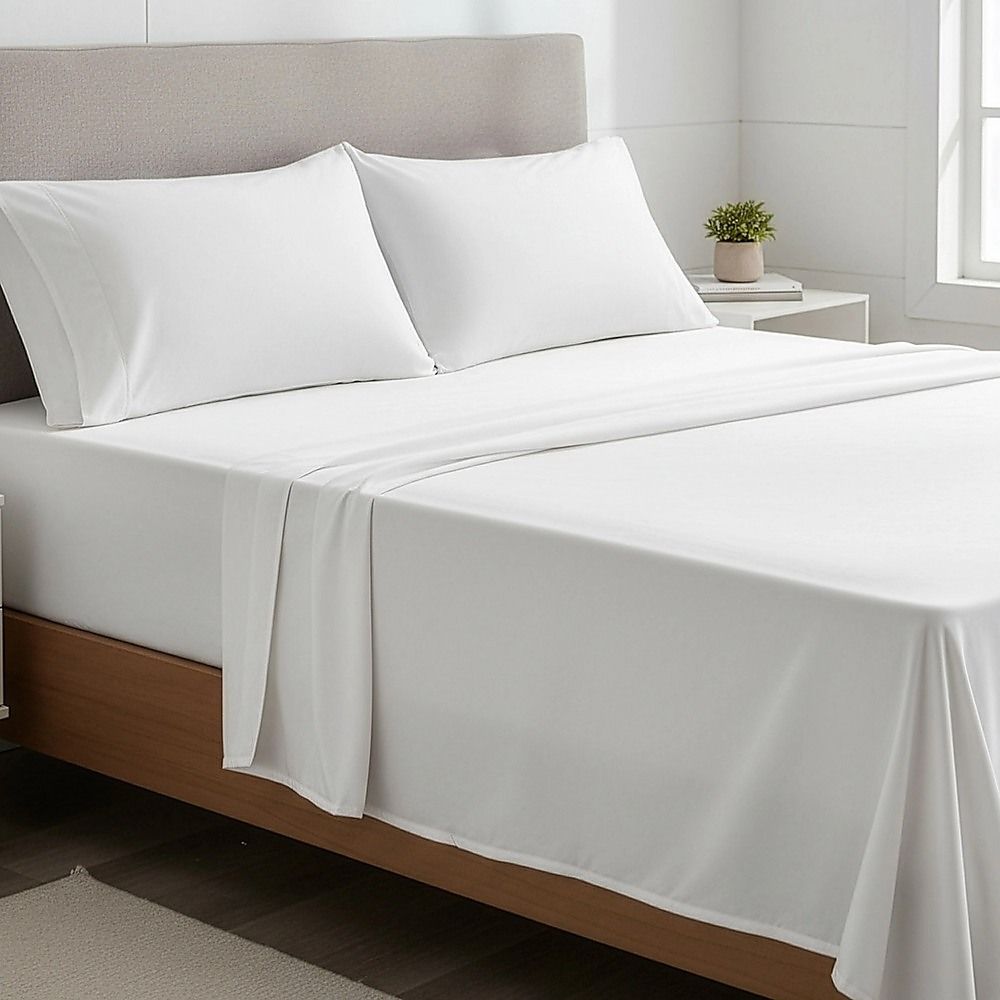 King Bed Sheet Set – 1800 Series Microfiber, Deep Pocket, Soft & Breathable, White