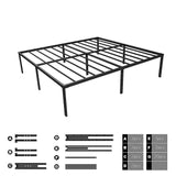 Queen Metal Bed Frame 45cm High Full Steel Base Platform For Stable Bedroom Support