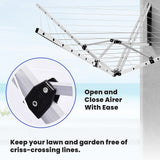 24m Folding Dryer for Laundry and Washing Wall Mounted 5 Arm Clothes Airer Space Saving Design
