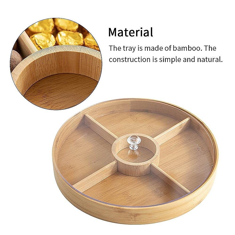 Round Bamboo Snack Serving Tray – Eco-Friendly Platter for Fruit, Cheese & Appetisers