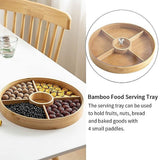 Round Bamboo Snack Serving Tray – Eco-Friendly Platter for Fruit, Cheese & Appetisers