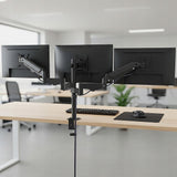 Triple Monitor Mount Stand – Desk Clamp with 3 Adjustable Arms for Multi-Screen Setup