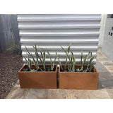 Corten Steel Planter Box 62x40x39cm Outdoor Garden Raised Bed Rust Finish