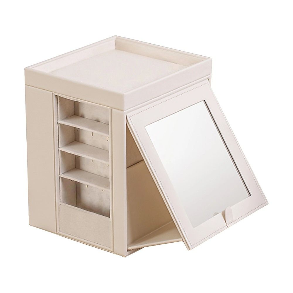 Rotating Organiser Box with Mirror Jewellery Storage for Dressing Table