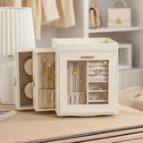 Rotating Organiser Box with Mirror Jewellery Storage for Dressing Table
