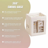 Rotating Organiser Box with Mirror Jewellery Storage for Dressing Table
