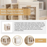 Rotating Organiser Box with Mirror Jewellery Storage for Dressing Table