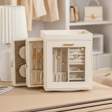 Rotating Organiser Box with Mirror Jewellery Storage for Dressing Table