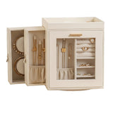 Rotating Organiser Box with Mirror Jewellery Storage for Dressing Table