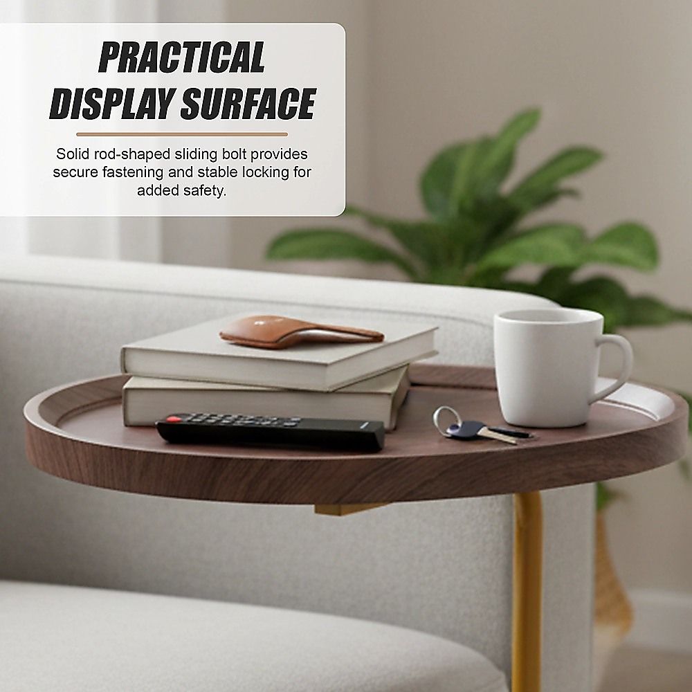 Modern Oval Side Table Gold Base Sofa End Table
