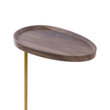 Modern Oval Side Table Gold Base Sofa End Table