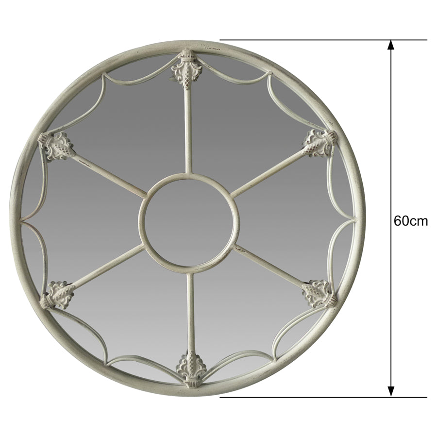 Martinique Fleur Round Wall Mirror 60cm