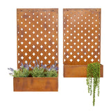 Set 2 Nested Floor/Wall 'Symmetric' Planters 95cm, 80cm