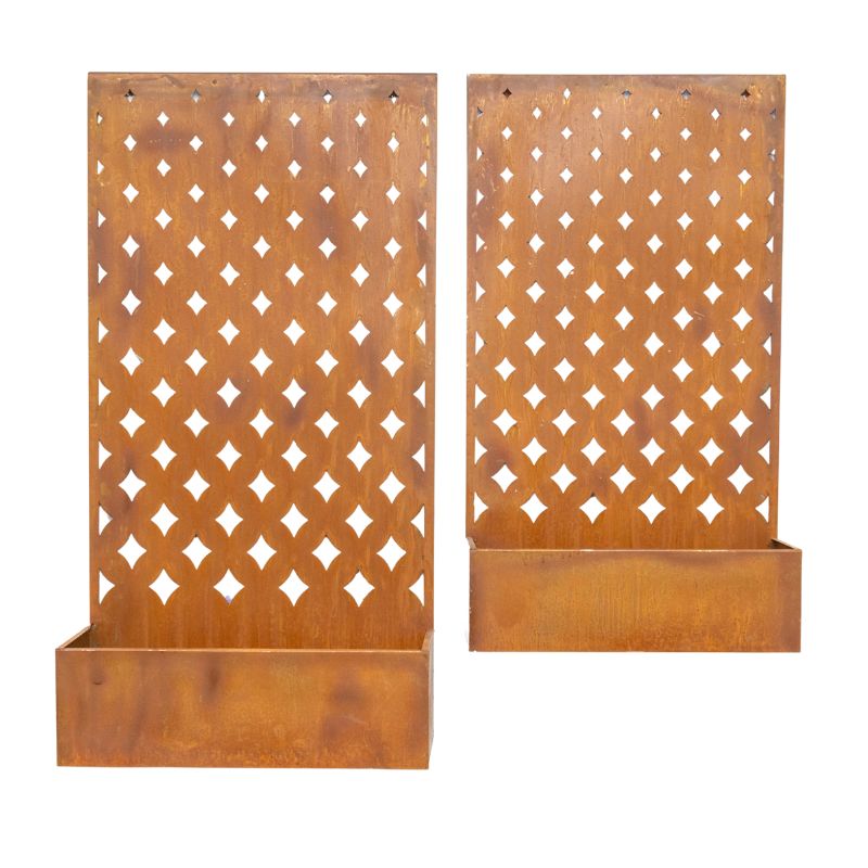 Set 2 Nested Floor/Wall 'Symmetric' Planters 95cm, 80cm