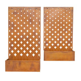 Set 2 Nested Floor/Wall 'Symmetric' Planters 95cm, 80cm