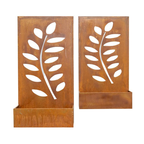 Set 2 Nested Floor/Wall 'Leaves' Planters 95cm, 80cm